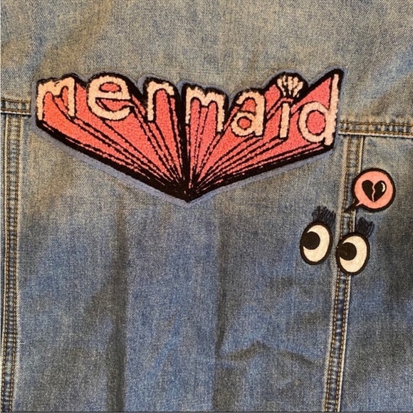 Forever 21 Jean Jacket with Embroidered Patches (Girls size XL - 13/14) - Picture 8 of 9